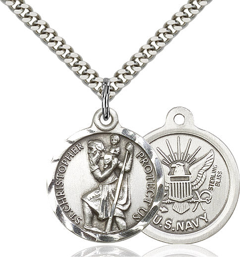 Saint Christopher Navy Pendant