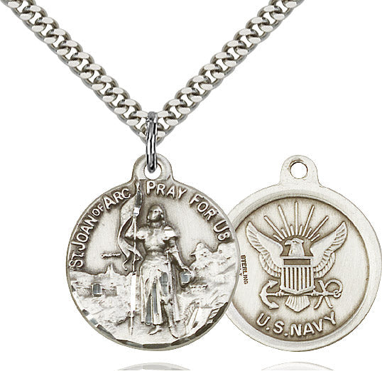 Saint Joan of Arc Navy Pendant