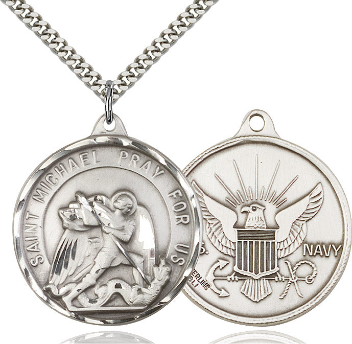 Saint Michael Navy Pendant