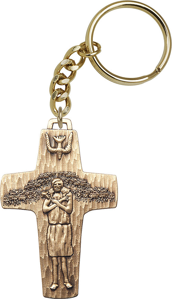Papal Crucifix Keychain