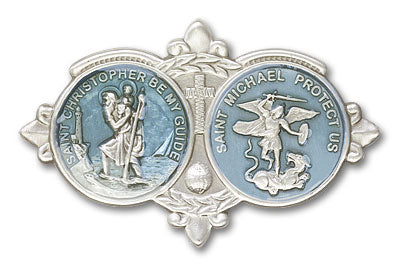 St Christopher St Michael Visor Clip