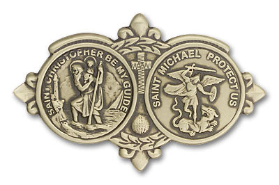 St Christopher St Michael Visor Clip