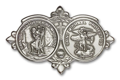 St Christopher St Michael Visor Clip