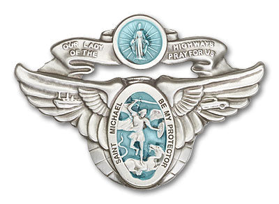 Our Lady of the Highway St Michael Visor Clip