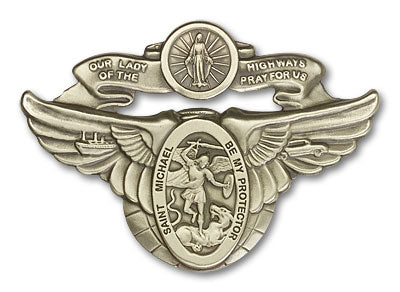 Our Lady of the Highway St Michael Visor Clip