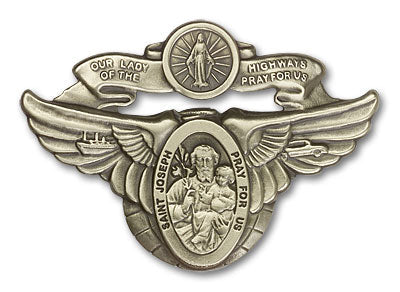Our Lady of the Highway St Joseph Visor Clip