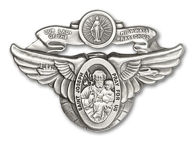 Our Lady of the Highway St Joseph Visor Clip
