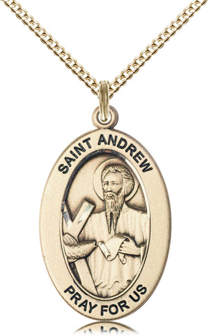 Saint Andrew the Apostle Pendant - 18" Chain Necklace