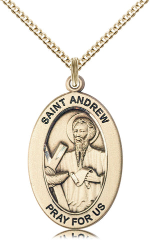 Saint Andrew the Apostle Pendant - 18" Chain Necklace