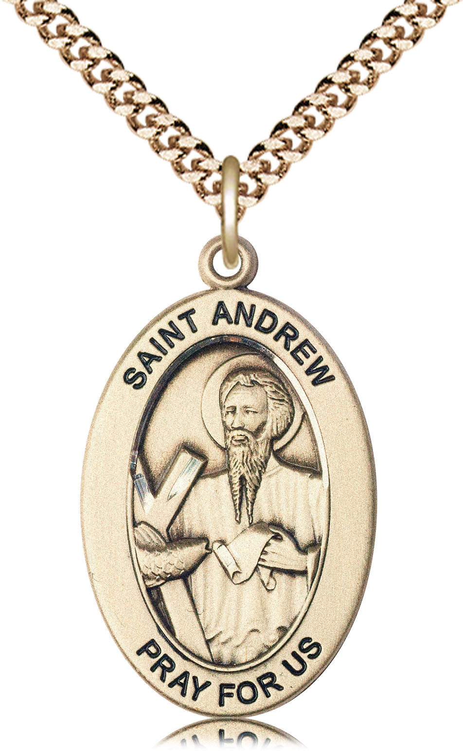 Saint Andrew the Apostle Pendant - 24" Chain Necklace