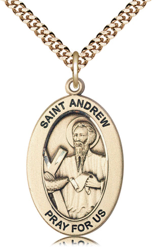 Saint Andrew the Apostle Pendant - 24" Chain Necklace