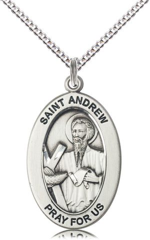 Saint Andrew the Apostle Pendant - 18" Chain Necklace