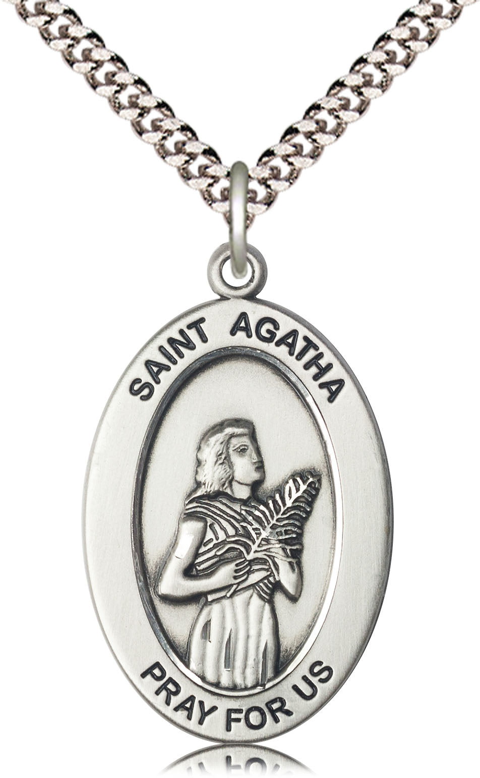 Saint Agatha Pendant - 24" Chain Necklace