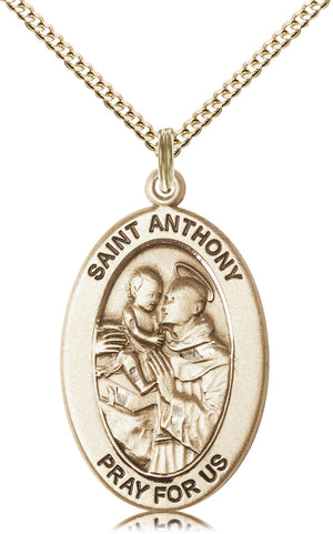Saint Anthony of Padua Pendant - 18" Chain Necklace
