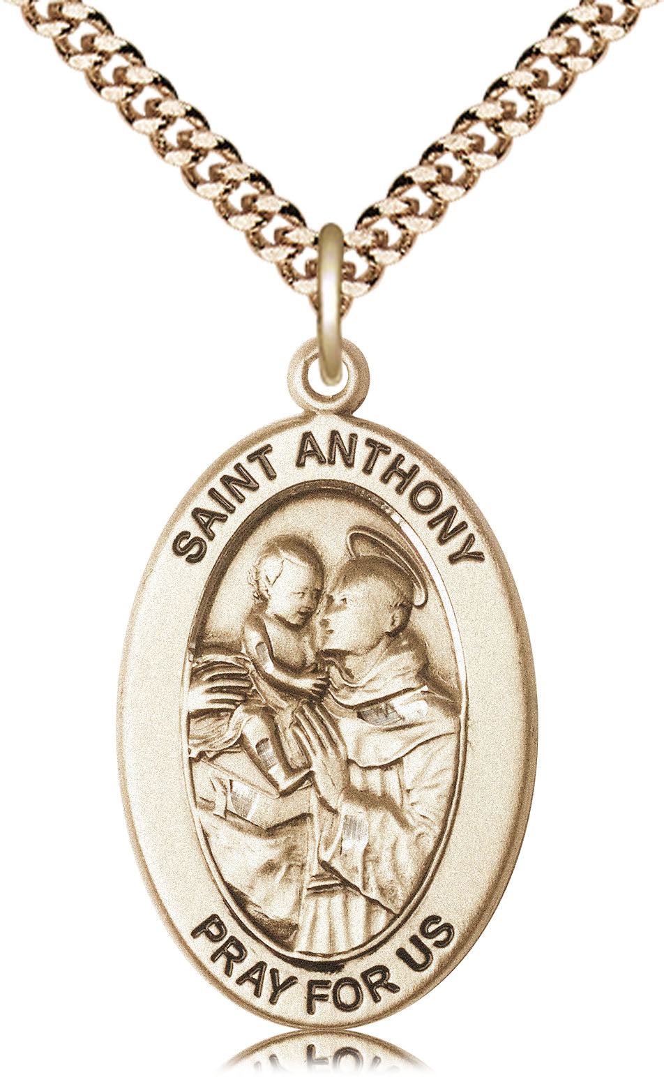 Saint Anthony of Padua Pendant - 24" Chain Necklace