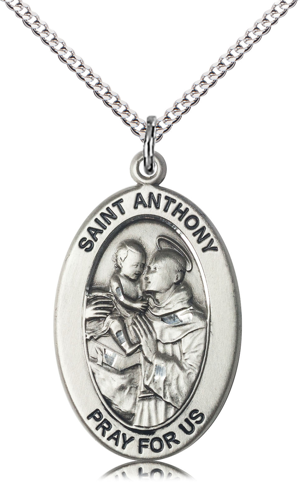 Saint Anthony of Padua Pendant - 18" Chain Necklace