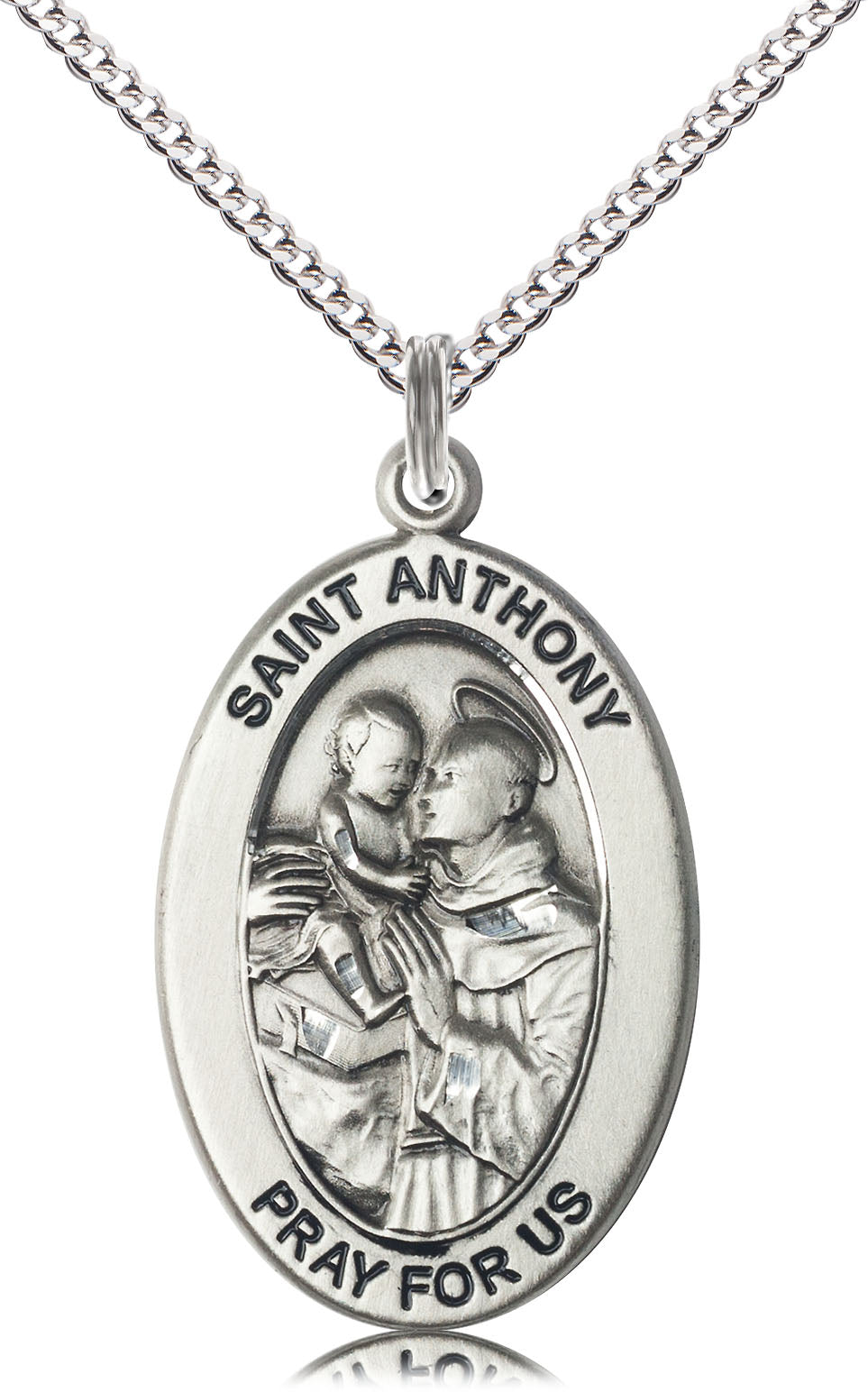 Saint Anthony of Padua Pendant - 18" Chain Necklace