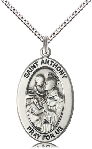 Saint Anthony of Padua Pendant - 18" Chain Necklace