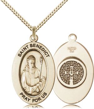 Saint Benedict Pendant - 18" Chain Necklace