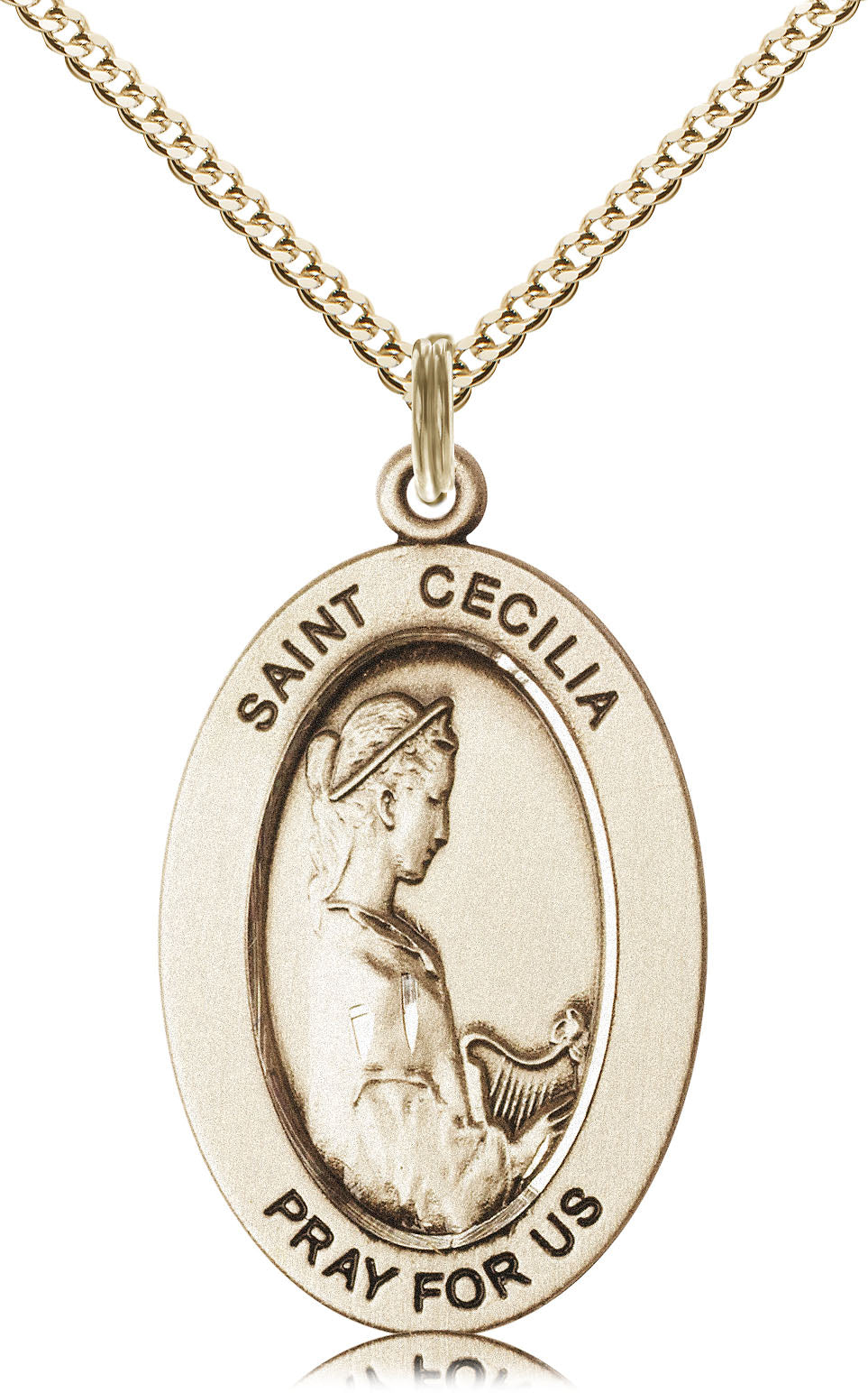 Saint Cecilia Pendant - 18" Chain Necklace