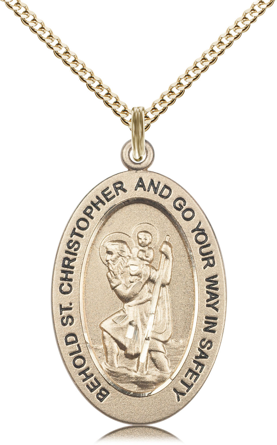Saint Christopher Pendant - 18" Chain Necklace