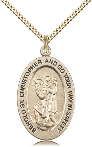 Saint Christopher Pendant - 18" Chain Necklace