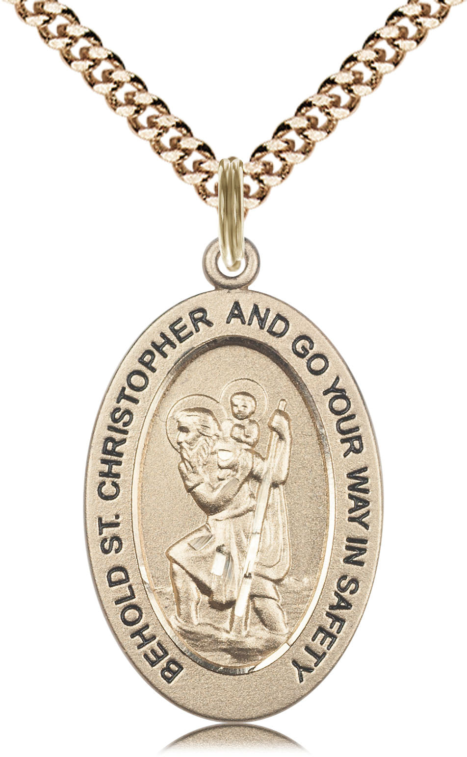 Saint Christopher Pendant - 24" Chain Necklace