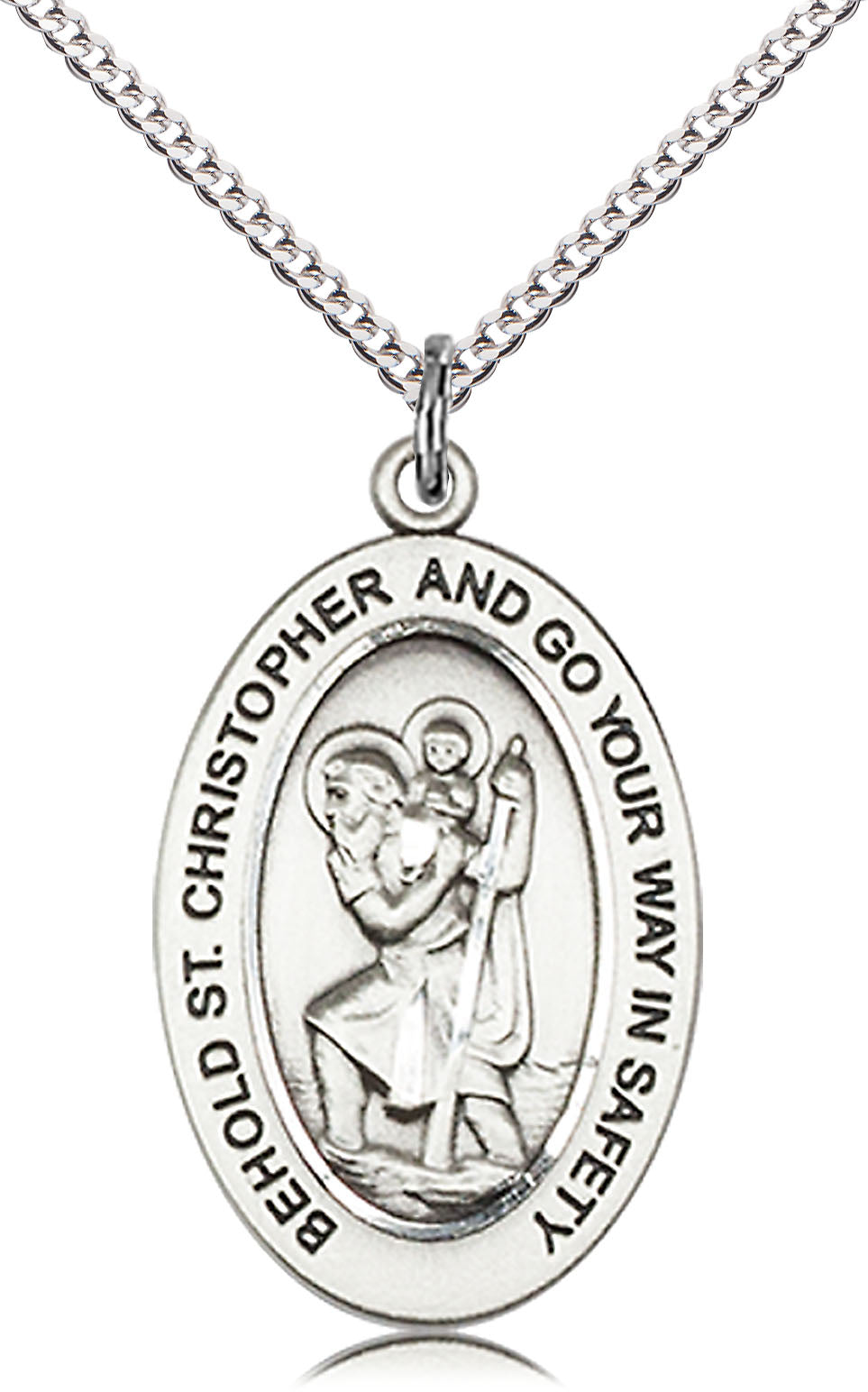 Saint Christopher Pendant - 18" Chain Necklace