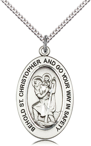Saint Christopher Pendant - 18" Chain Necklace