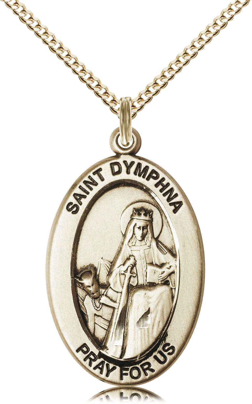 Saint Dymphna Pendant - 18" Chain Necklace