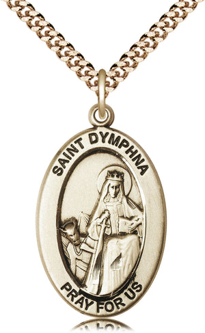 Saint Dymphna Pendant - 24" Chain Necklace