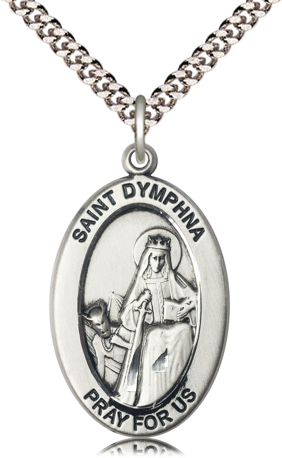 Saint Dymphna Pendant - 24" Chain Necklace