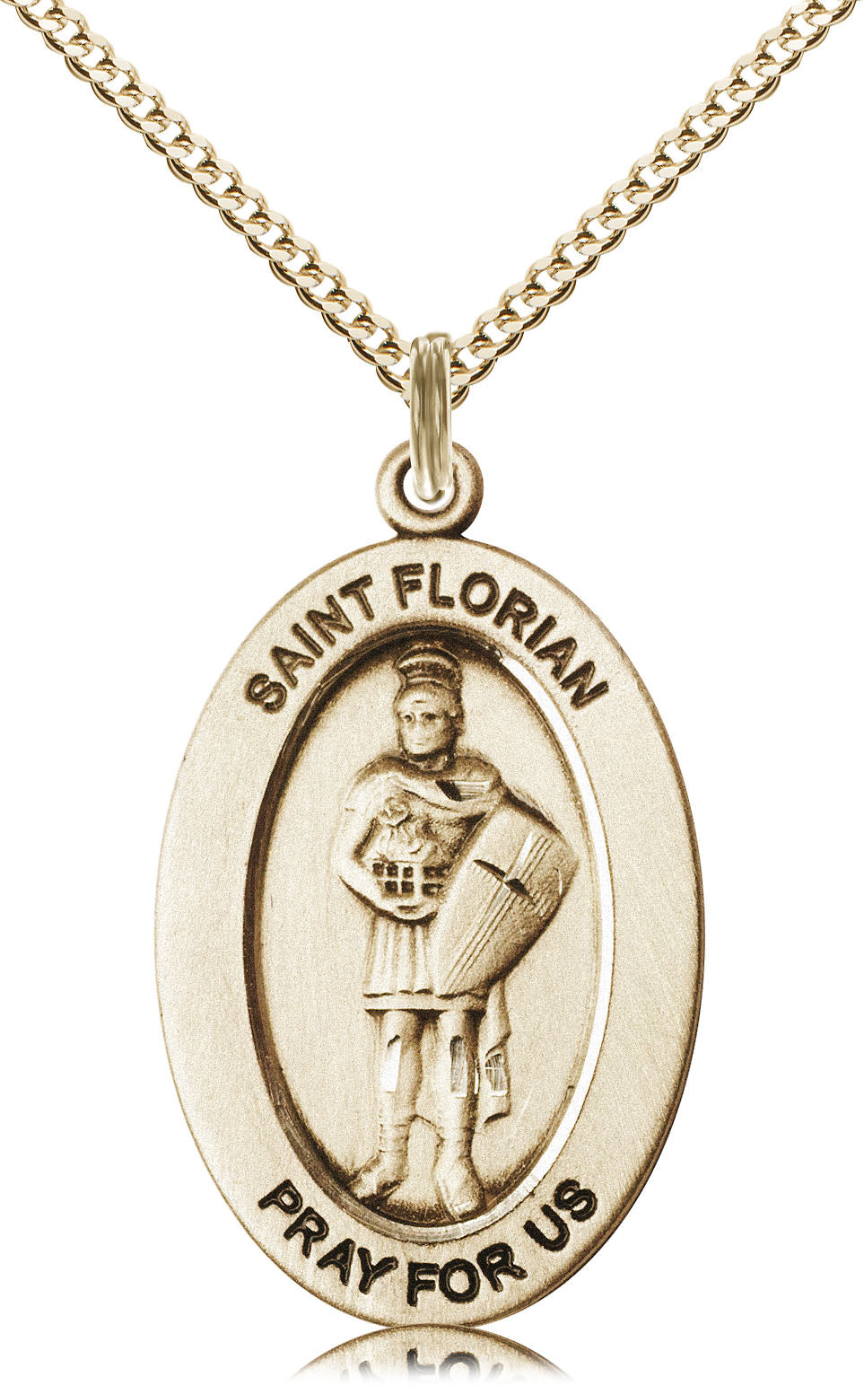 Saint Florian Pendant - 18" Chain Necklace