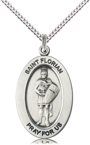 Saint Florian Pendant - 18" Chain Necklace
