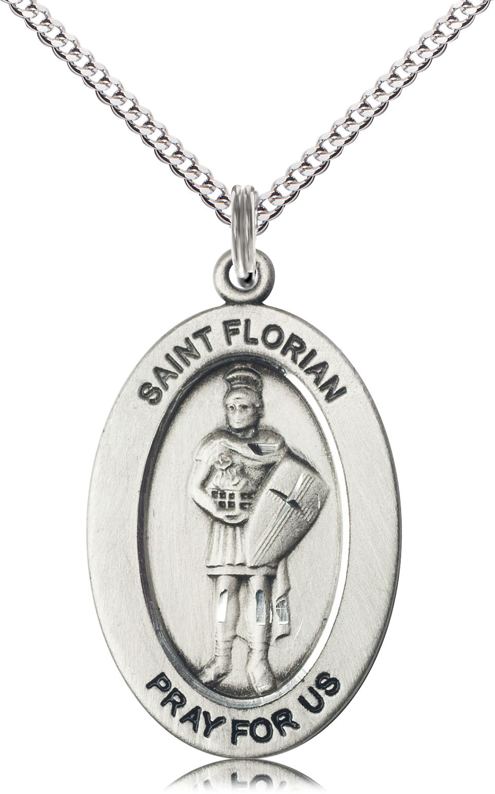 Saint Florian Pendant - 18" Chain Necklace