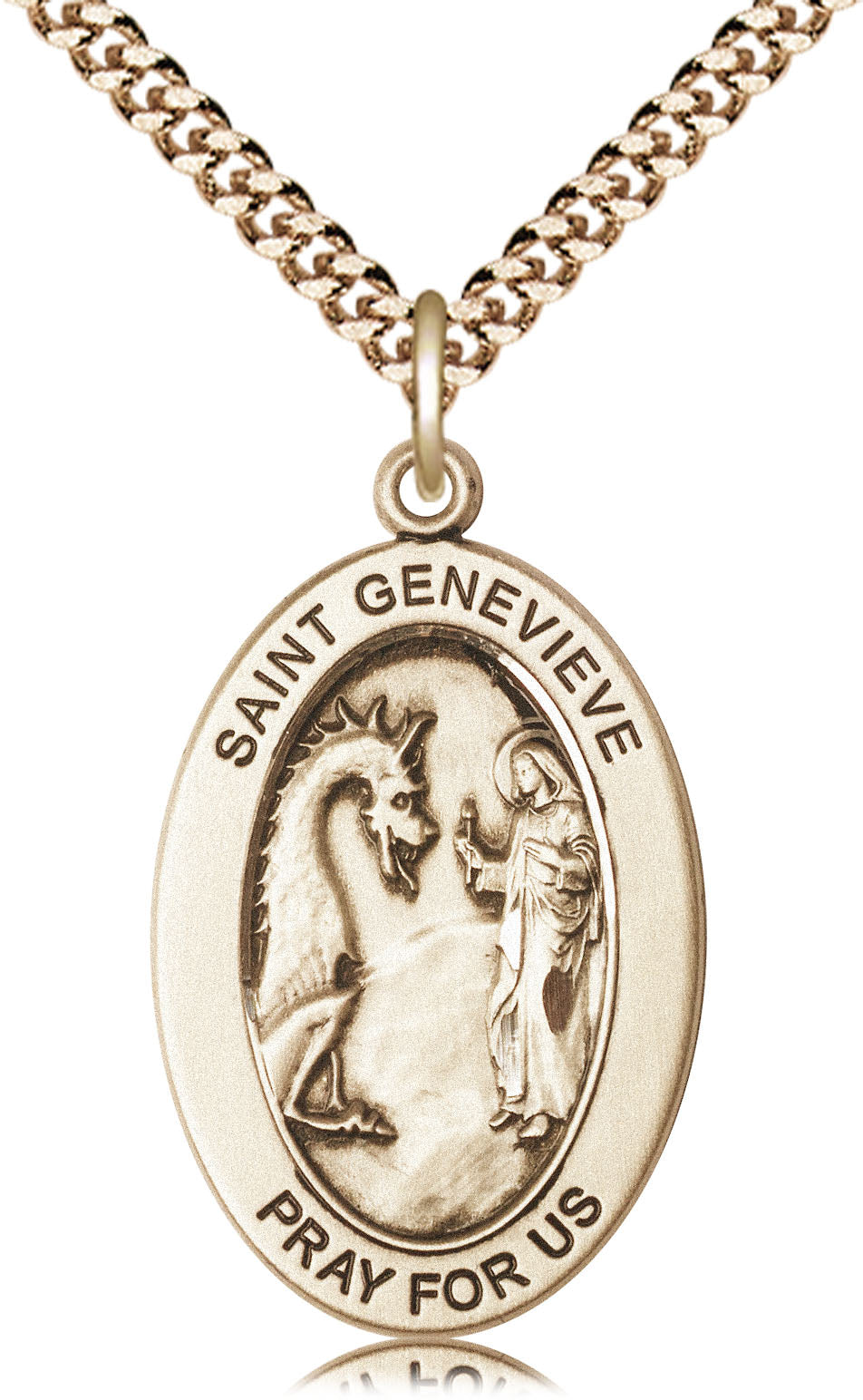 Saint Genevieve Pendant - 24" Chain Necklace