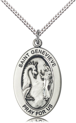 Saint Genevieve Pendant - 18" Chain Necklace