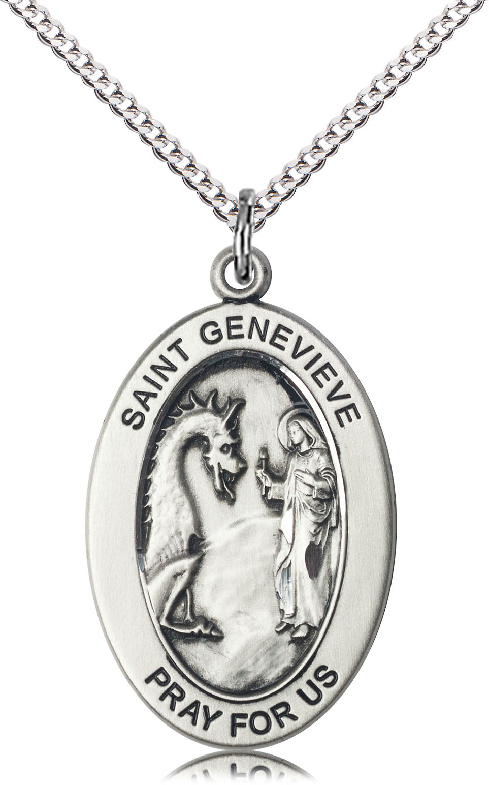 Saint Genevieve Pendant - 18" Chain Necklace