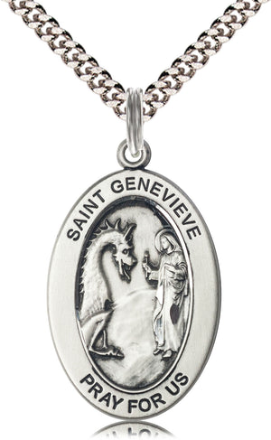 Saint Genevieve Pendant - 24" Chain Necklace
