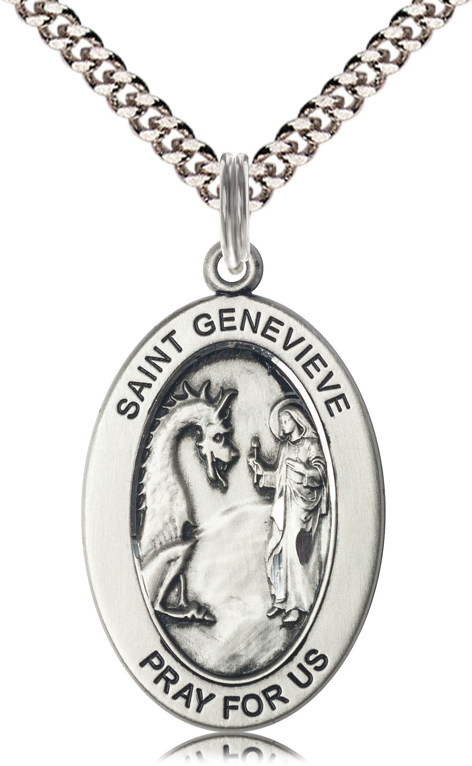 Saint Genevieve Pendant - 24" Chain Necklace