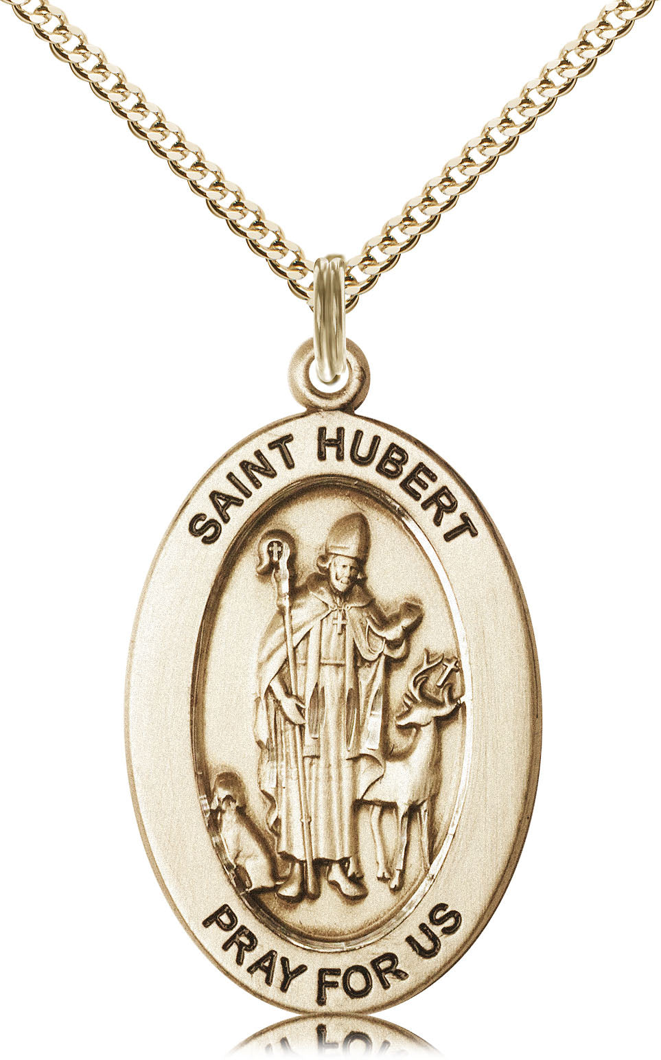 Saint Hubert of Liege Pendant - 18" Chain Necklace