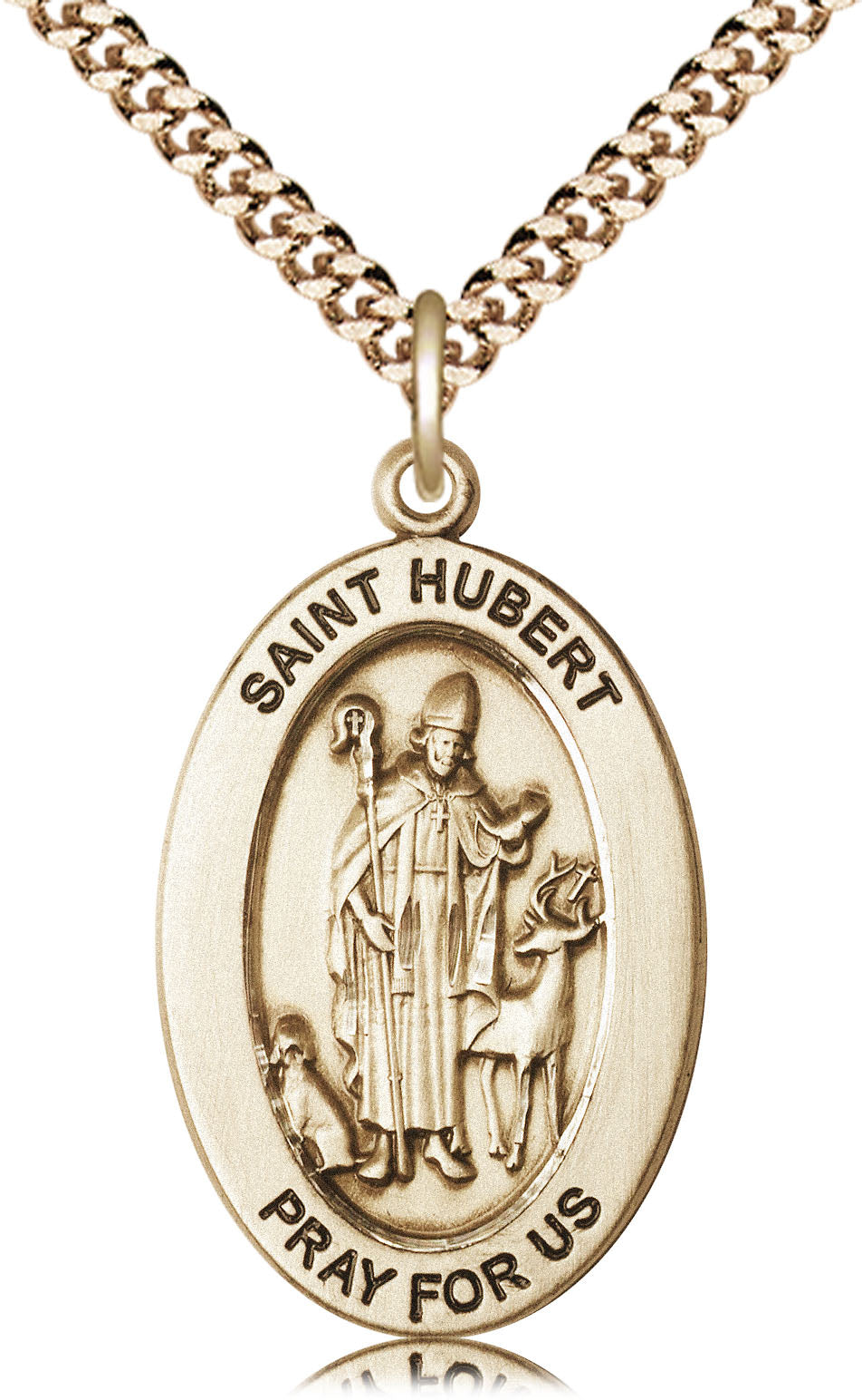 Saint Hubert of Liege Pendant - 24" Chain Necklace