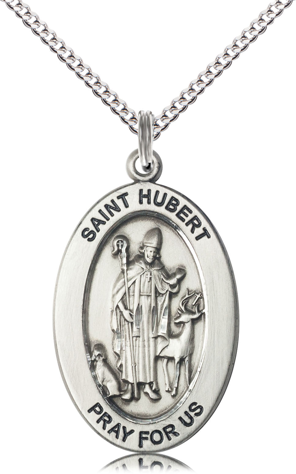 Saint Hubert of Liege Pendant - 18" Chain Necklace