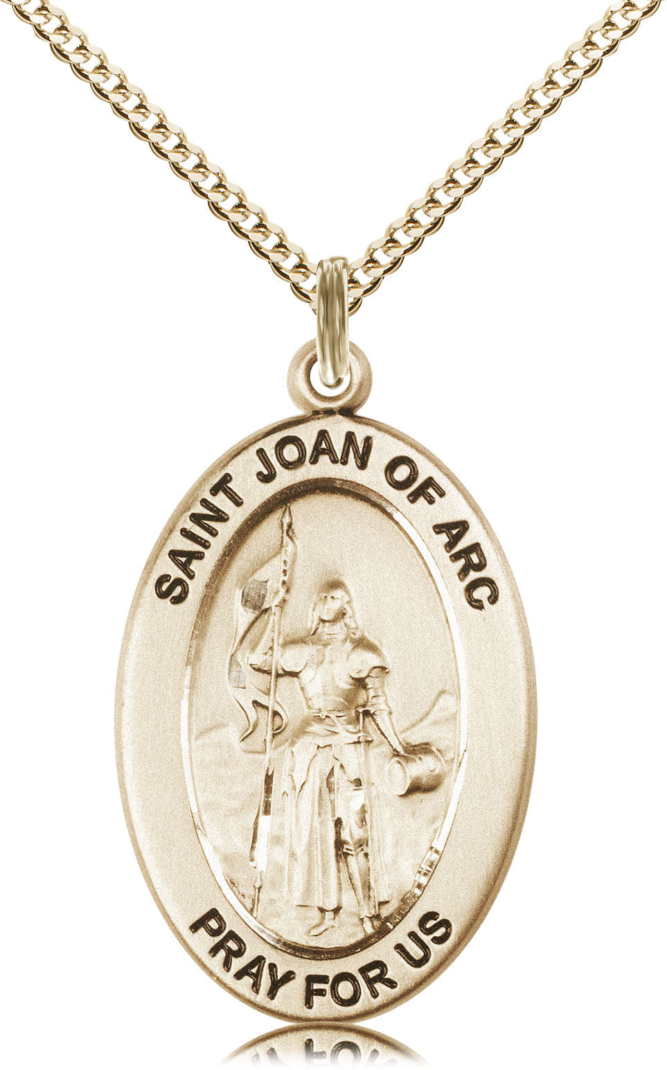Saint Joan of Arc Pendant - 18" Chain Necklace