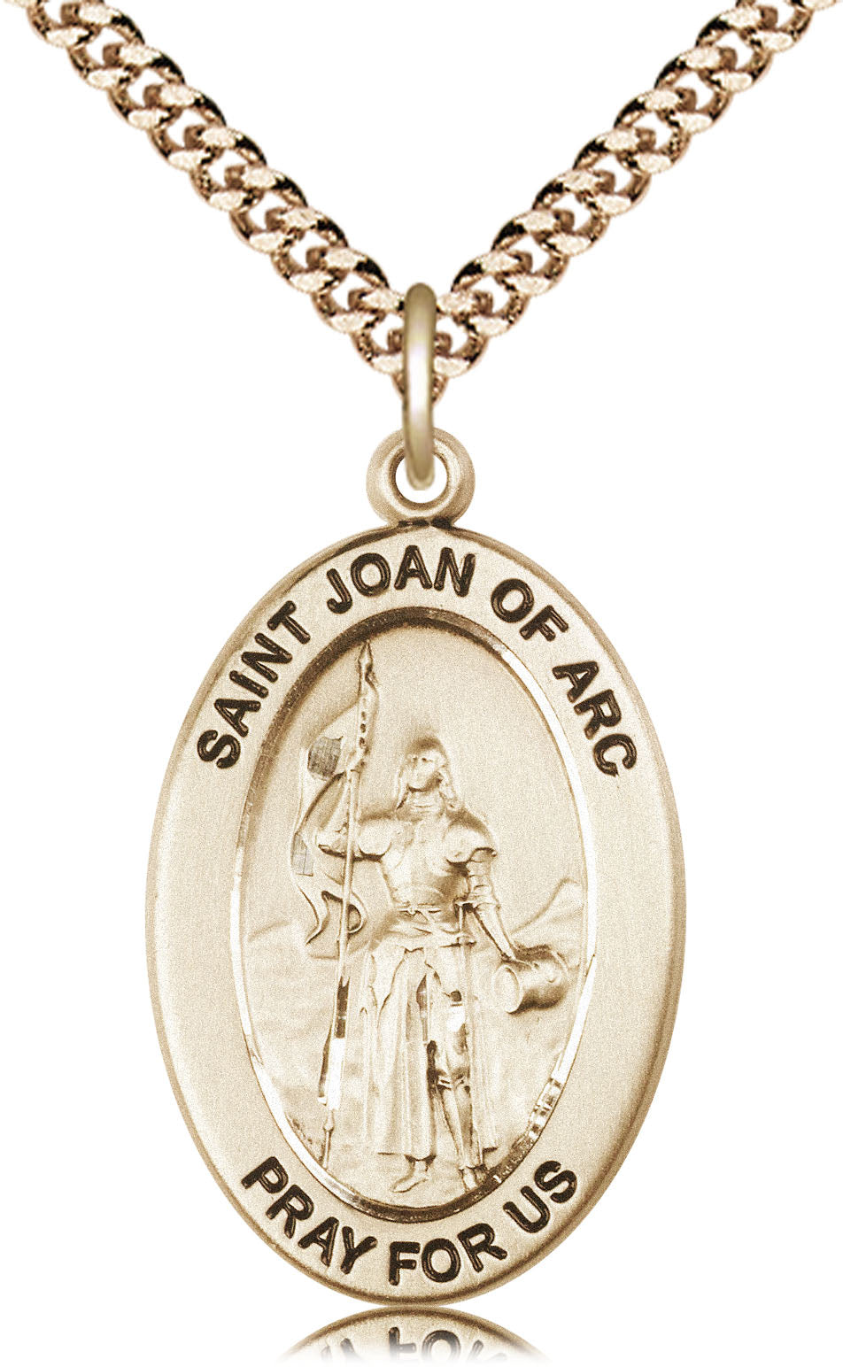 Saint Joan of Arc Pendant - 24" Chain Necklace