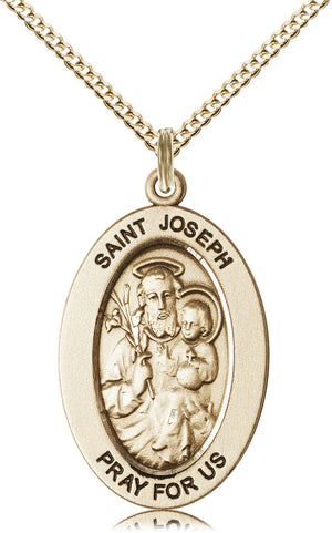 Saint Joseph Pendant - 18" Chain Necklace