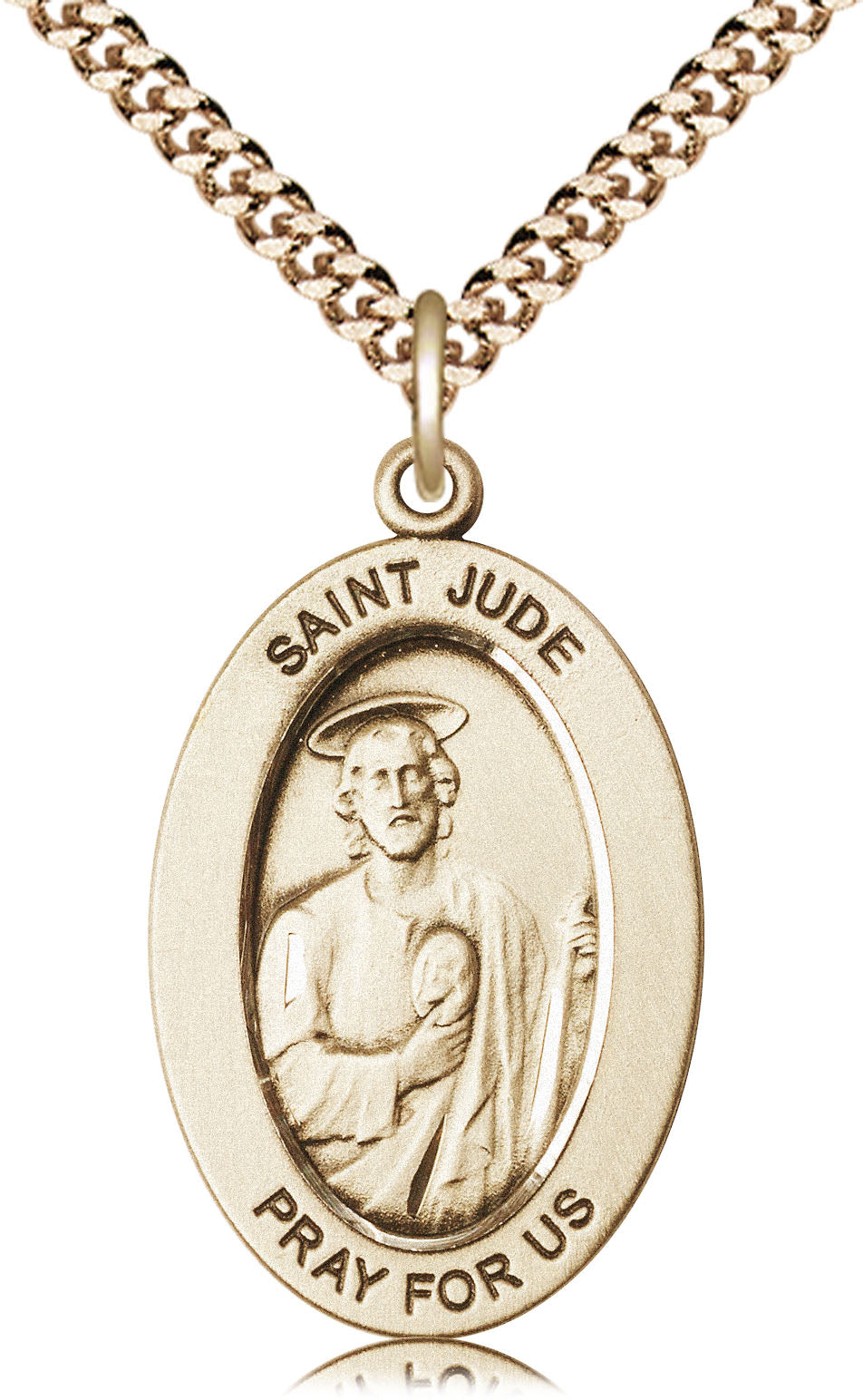 Saint Jude Thaddeus Pendant - 24" Chain Necklace