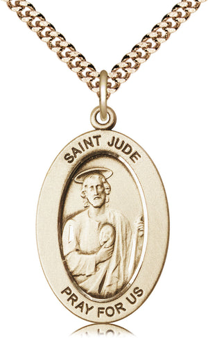 Saint Jude Thaddeus Pendant - 24" Chain Necklace
