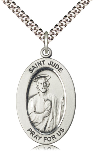 Saint Jude Thaddeus Pendant - 24" Chain Necklace