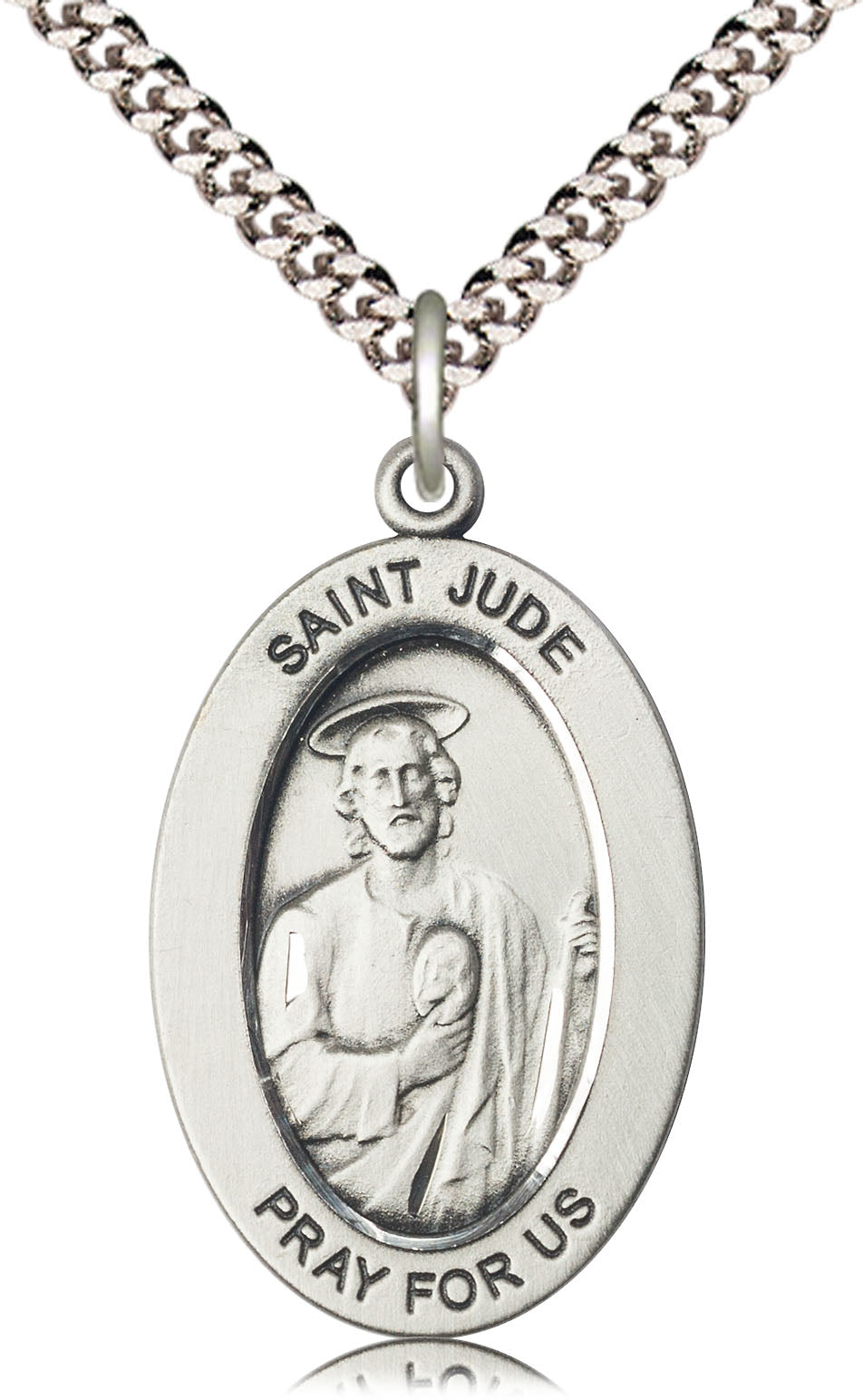 Saint Jude Thaddeus Pendant - 24" Chain Necklace